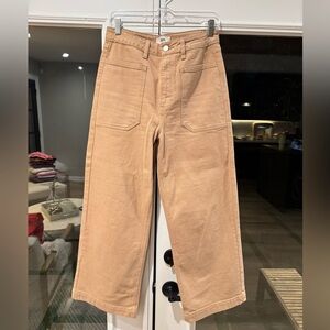 Tan High-Waisted Pants